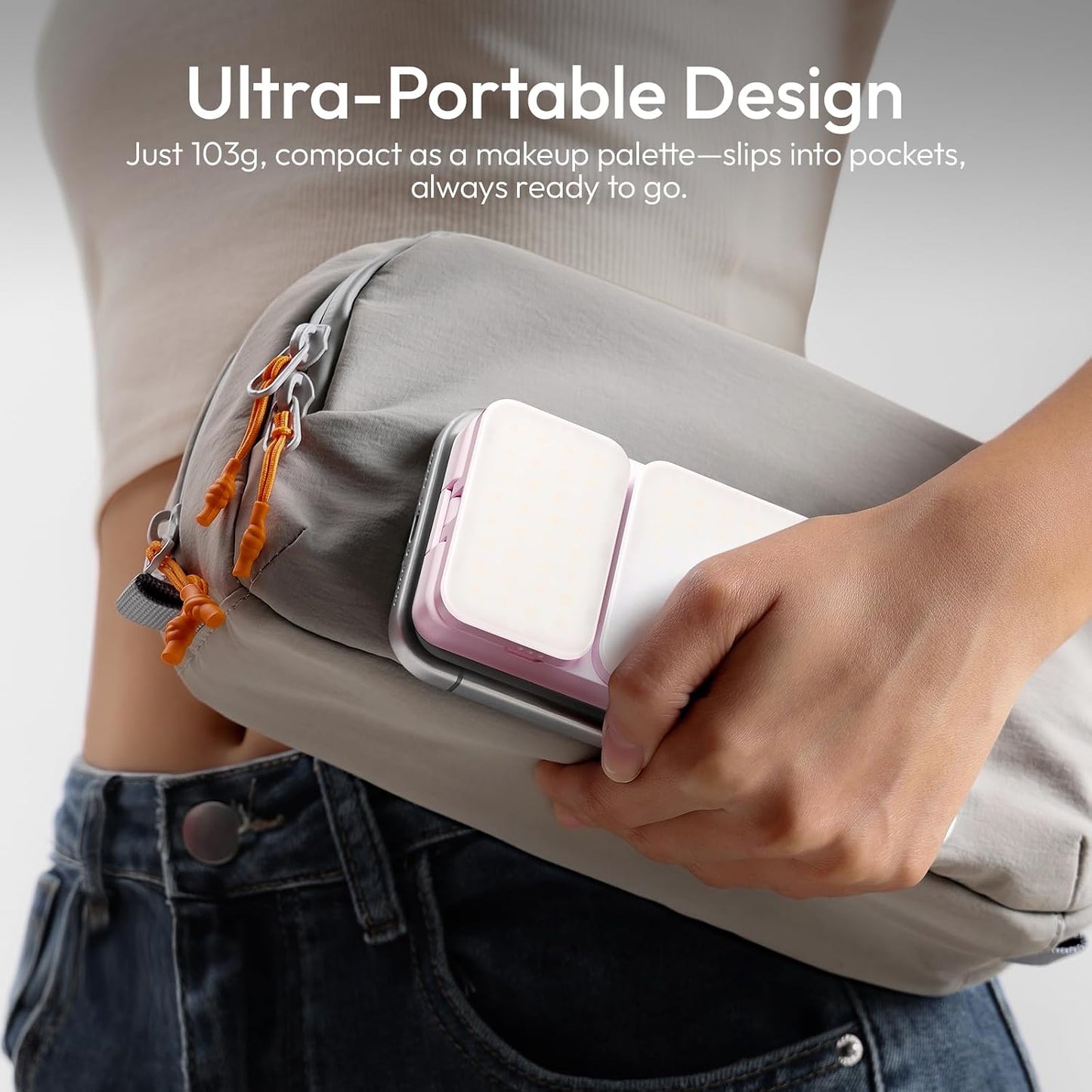 Ulanzi GL01 Magnetic Selfie Light Dual LED 2700-6500K Type-C Rechargeable MagSafe iPhone Pink/Black