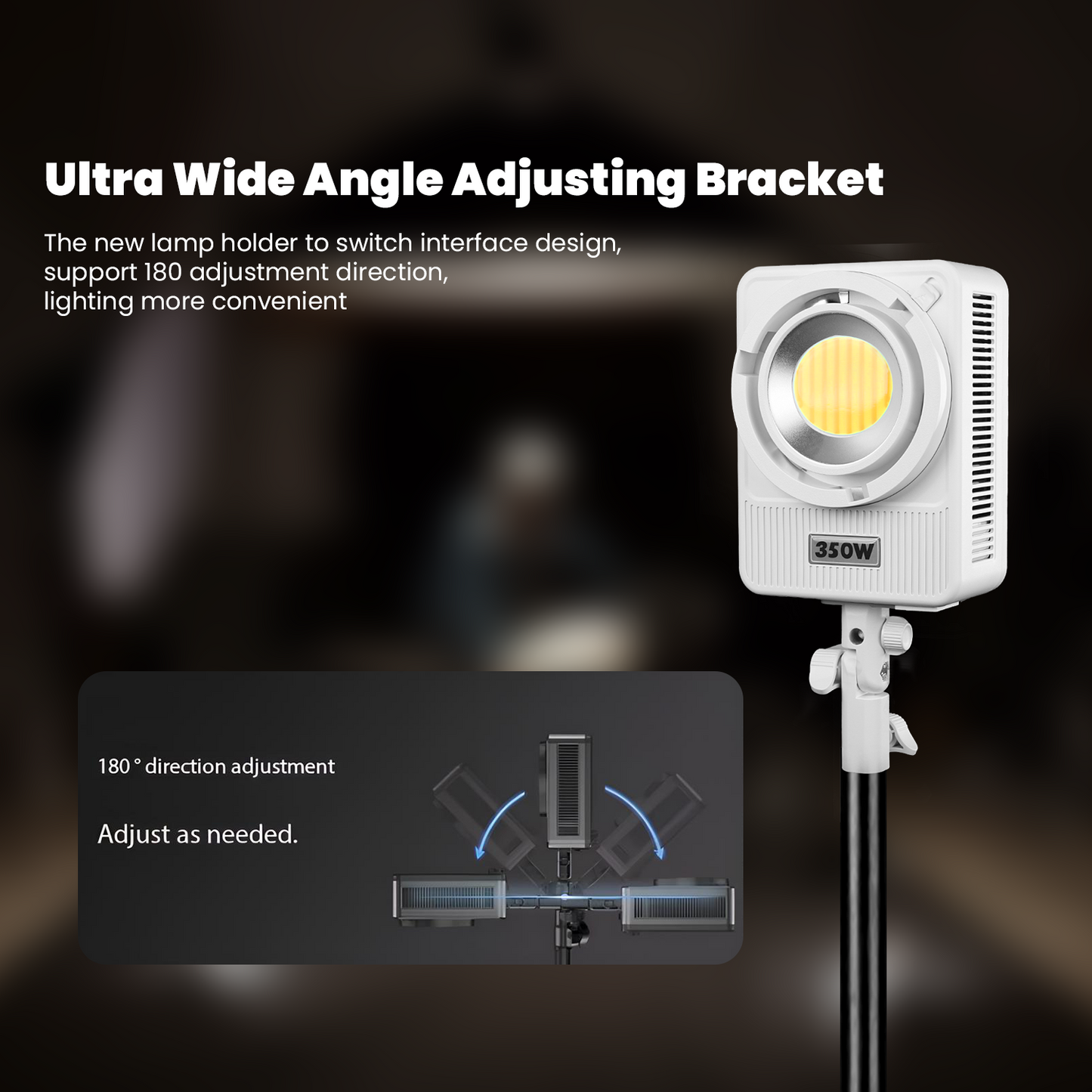 Compact 350 Watt Bi-Color Light | 22,100lm | CRI 95+ | CCT 2700K-6500K | Bowens Mount | App Control