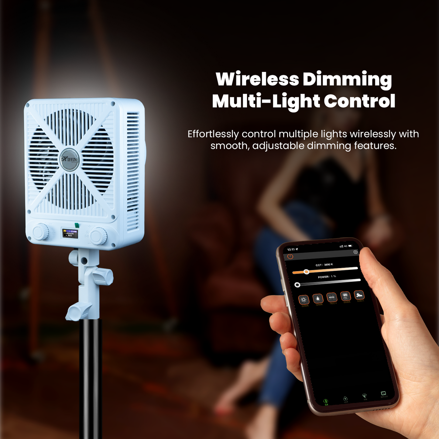 Compact 350 Watt Bi-Color Light | 22,100lm | CRI 95+ | CCT 2700K-6500K | Bowens Mount | App Control