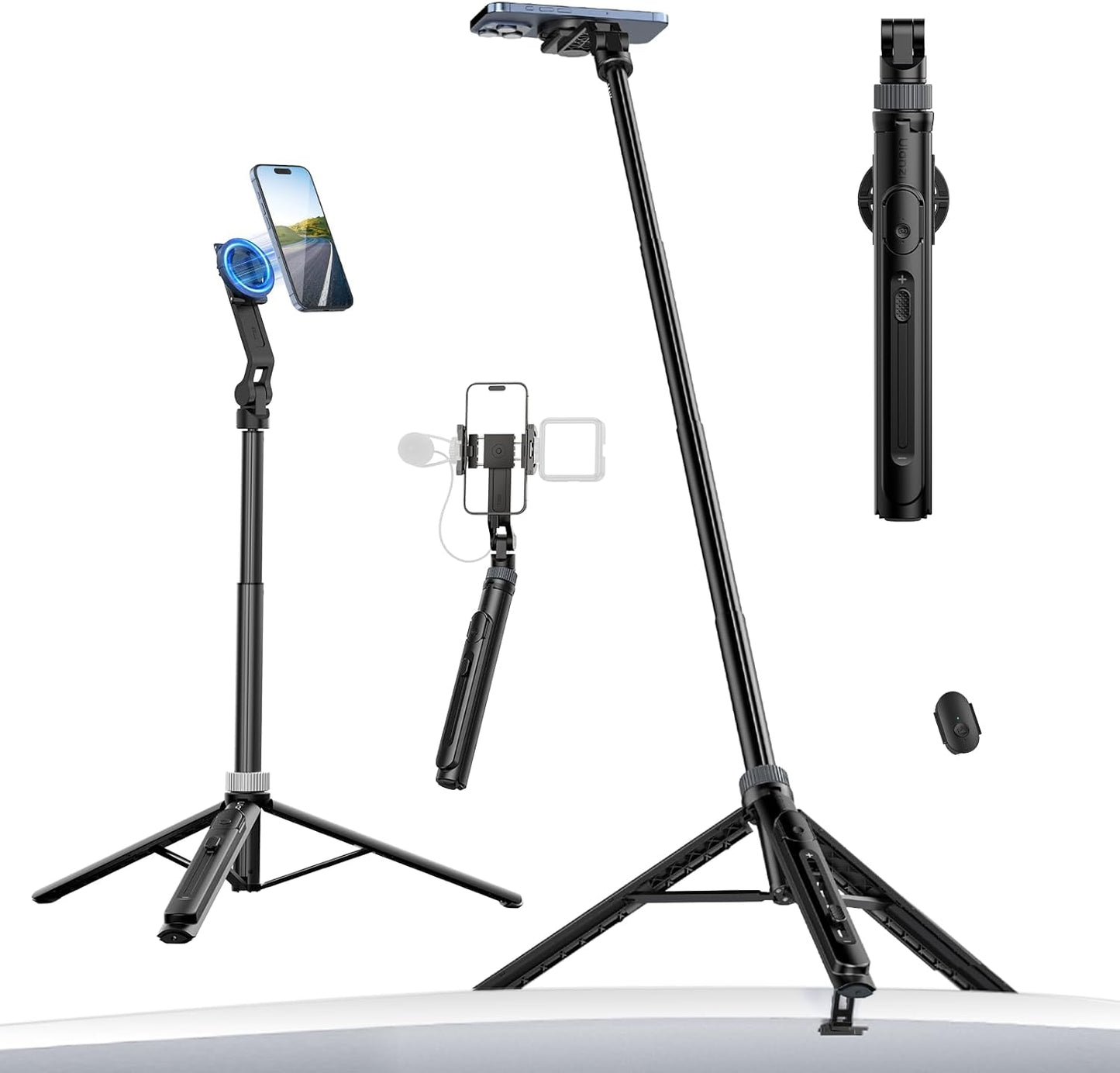 ULANZI TT88 Magnetic Tripod 57" Selfie Stick w/ Remote & Cold Shoes