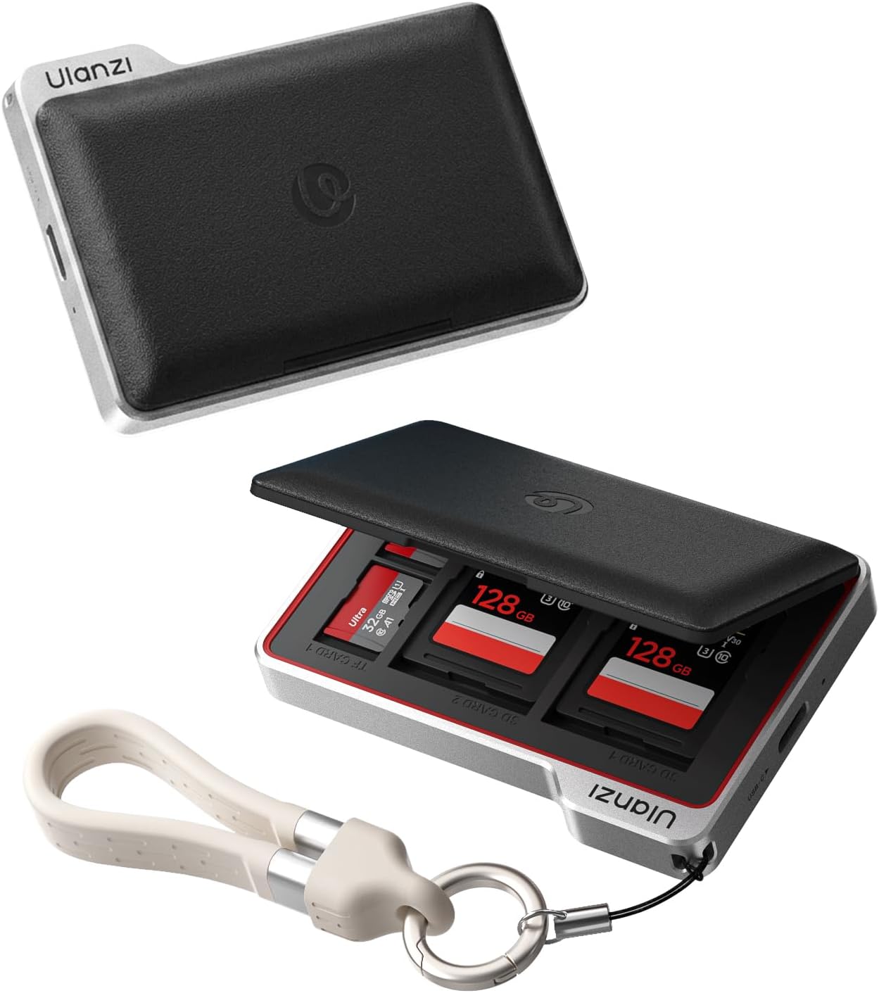 ULANZI DC01 SD TF Card Case USB-C Reader 312MB/s UHS-II Magnetic Aluminum Black/Blue
