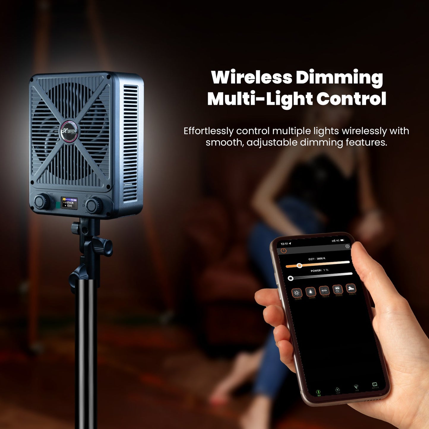 HF-350PRO Wonder Series 350W  Bi-Color Light | 25,800lm | CRI 95+ | CCT 2700K-6500K | Bowens Mount | App Control