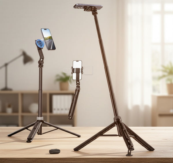 ULANZI TT88 Magnetic Tripod 57" Selfie Stick w/ Remote & Cold Shoes