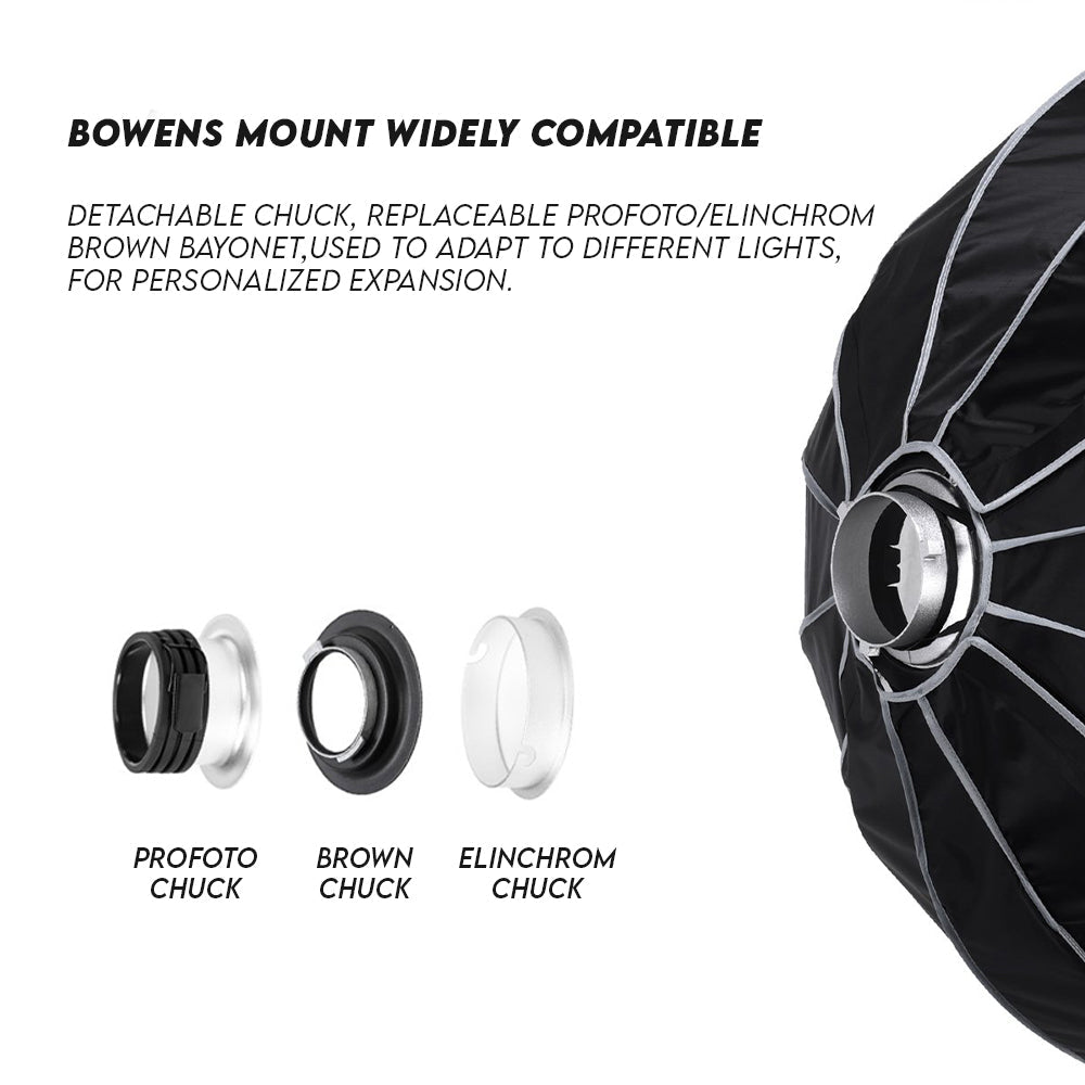 ULANZI (90 cm) Lightweight & Portable Soft Box Comes Quick Release Octagonal Softbox With Grid & 2 Diffuser Sheets | Carrying Case | (Octagonal Softbox 90 cm)